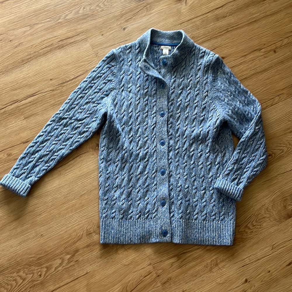 L.L.Bean Sweater. Blue/ white pattern. Medium.